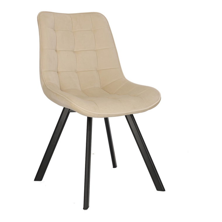 Krzesło Moly velvet beżowe czarne nogi