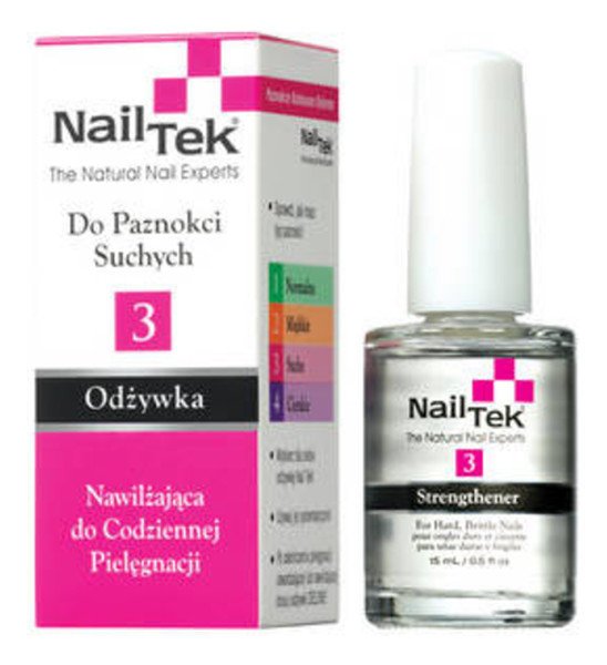 Nail Tek, Protection Plus III,  odżywka do paznokci twardych, suchych i kruchych, 15 ml