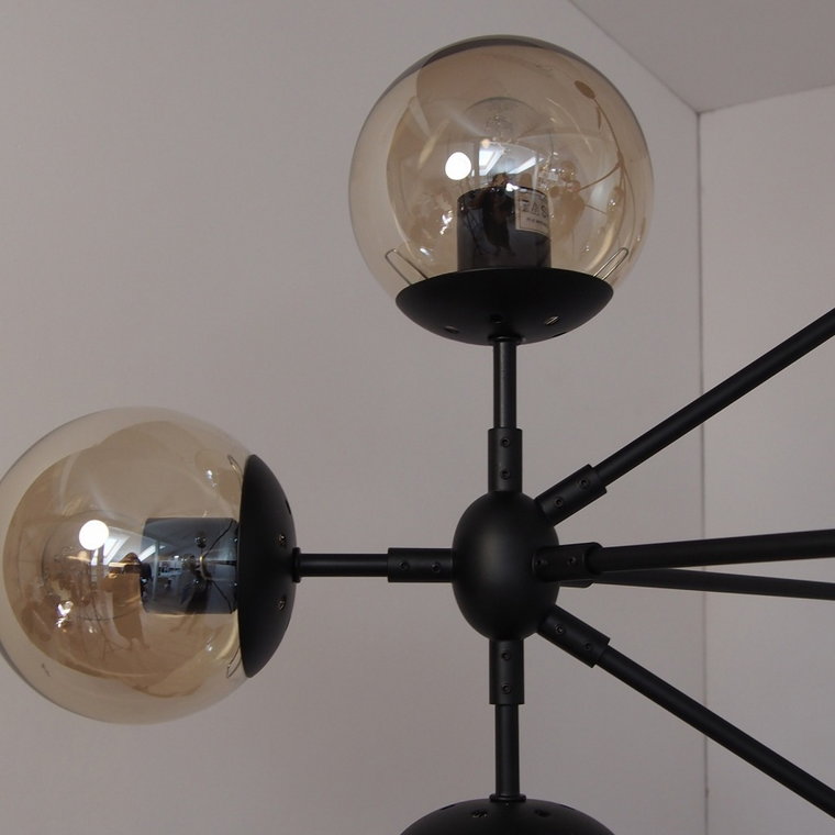 Lampa wisząca astrifero-15 bursztynowo czarna 110 cm kod: ST-9047-15
