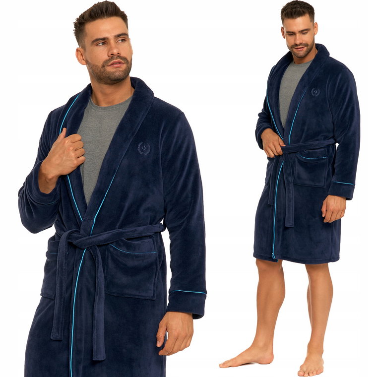 Moraj Szlafrok Męski Frotte Navy-Blue 7000-001 M