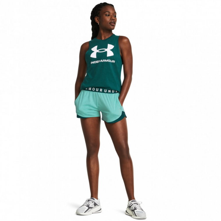 Damskie spodenki treningowe Under Armour Play Up Short 3.0 Twist - turkusowe