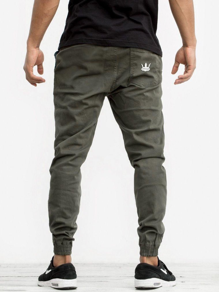 Spodnie Materiałowe Jogger Męskie Military Green Jigga Wear Crown