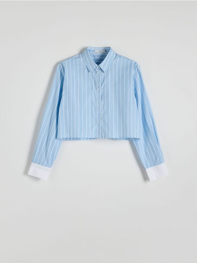 Reserved - Krótka koszula z lyocellem - jasnoniebieski