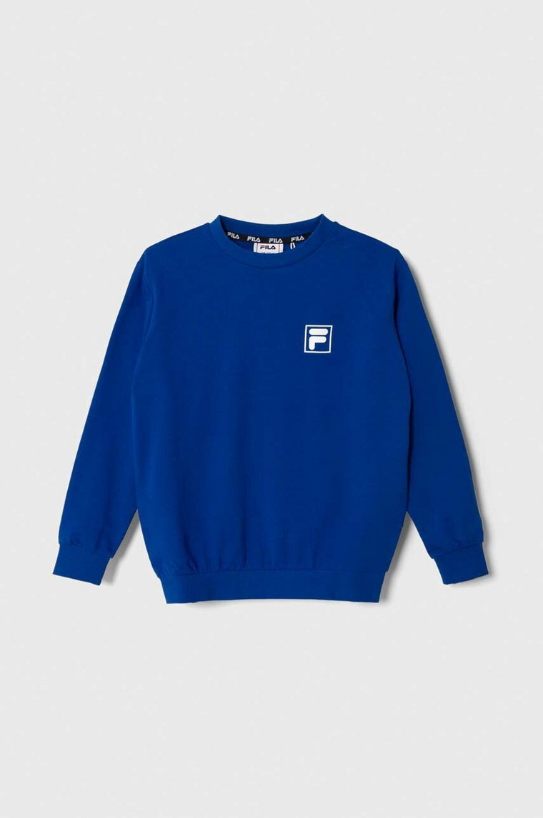 Fila bluza dziecięca BLEIALF crew sweat kolor niebieski z nadrukiem