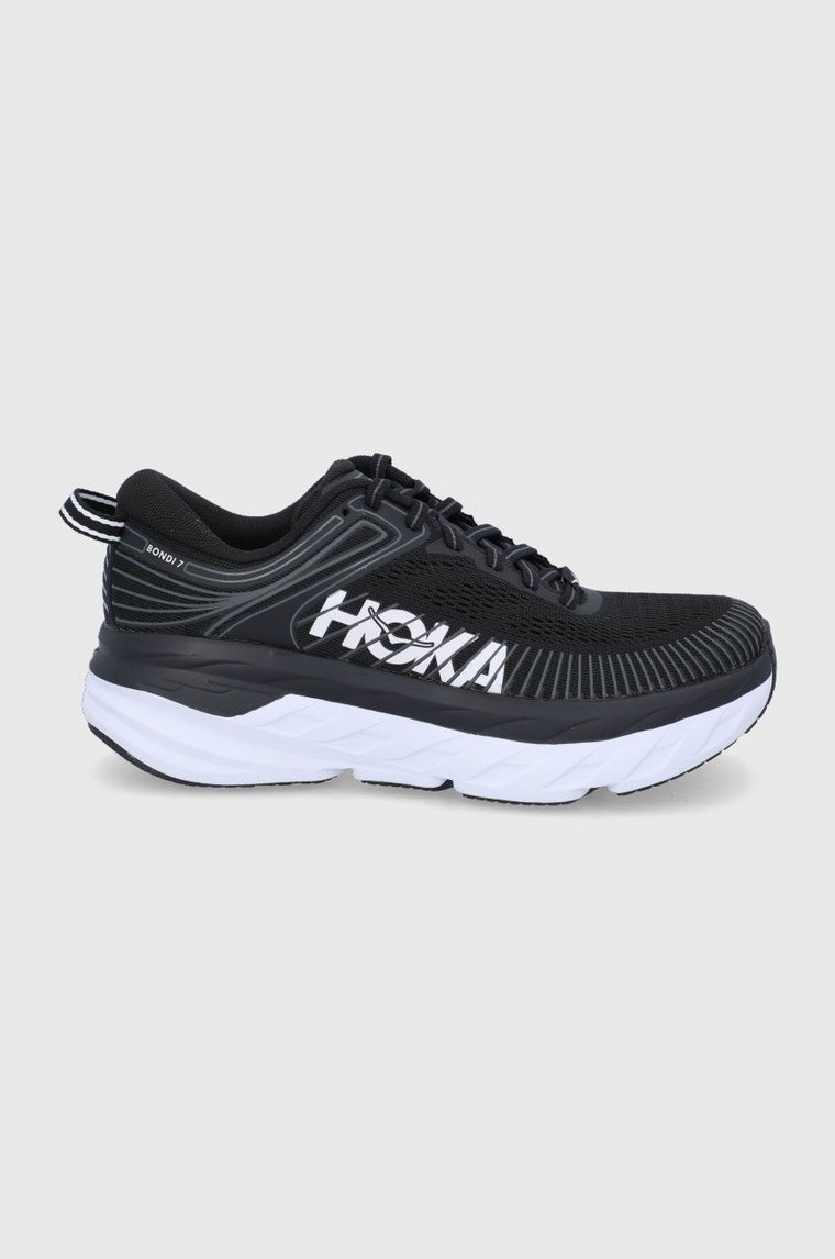 Hoka buty BONDI 7 kolor czarny na płaskiej podeszwie 1110519-HMSH