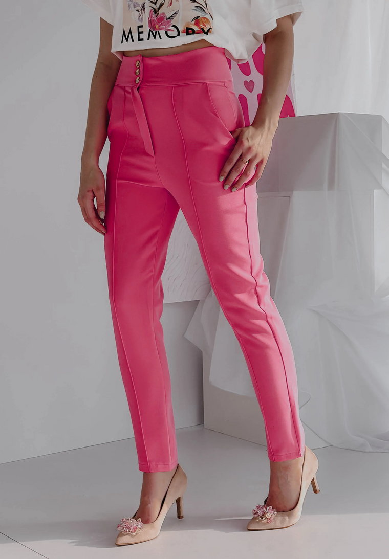 Eleganckie spodnie Visity różowe S