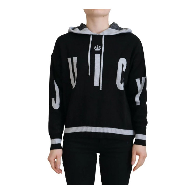 Czarny Sweter z Kapturem i Logo Juicy Couture