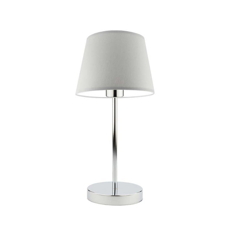 Lampka nocna LYSNE Siena, 60 W, E27, jasnoszara/chrom, 41,5x19,5 cm