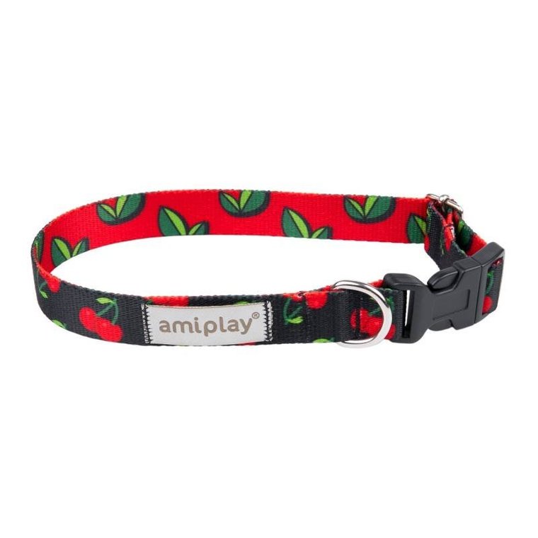 Amiplay BeHappy Obroża regulowana L 35-50 x 2,5cm cherry