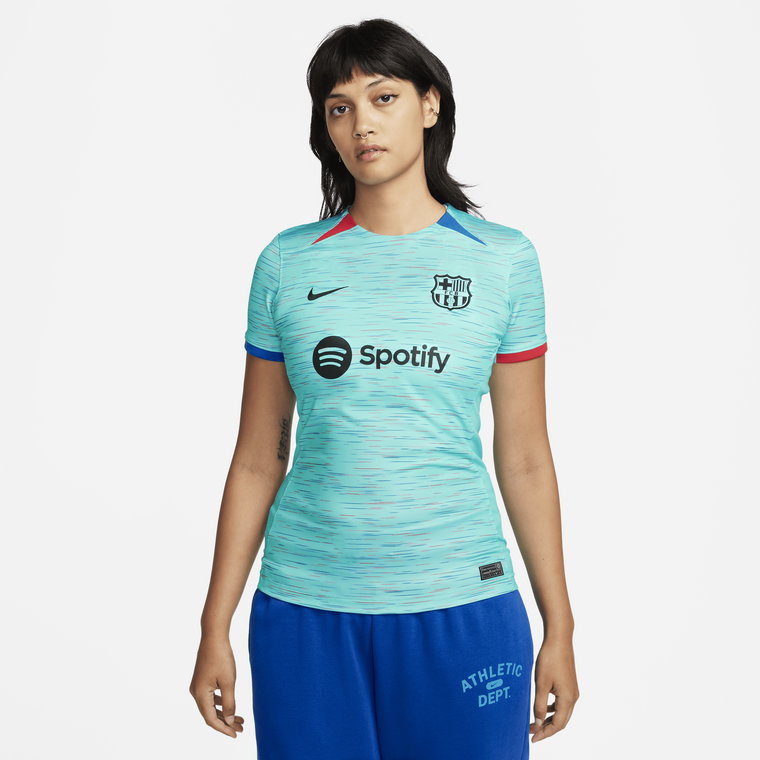 Damska koszulka piłkarska Nike Dri-FIT FC Barcelona Stadium 2023/24 (wersja trzecia) - Niebieski