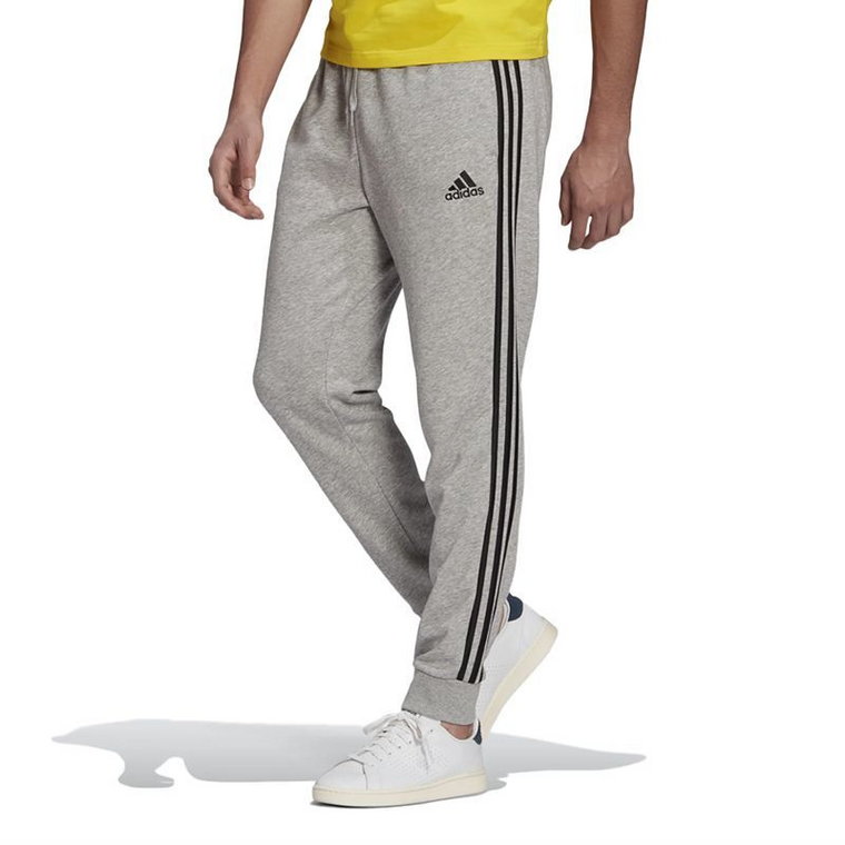Spodnie adidas Essentials French Terry Tapered Cuff 3-Stripes Pants GK8889 - szare