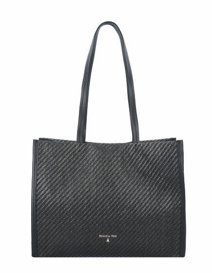 Patrizia Pepe Minimal City Straw Shopper Bag 38 cm black-black