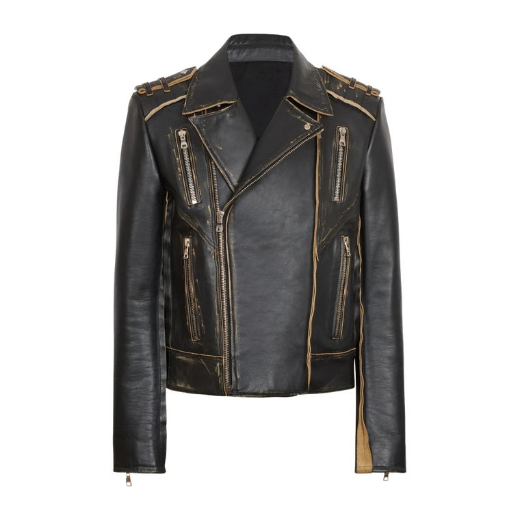 Deconstructed leather biker jacket Balmain