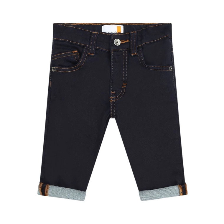 Ciemne Elastyczne Jeansy z Kontrastowym Szyciem i Podwiniętym Dolem Timberland