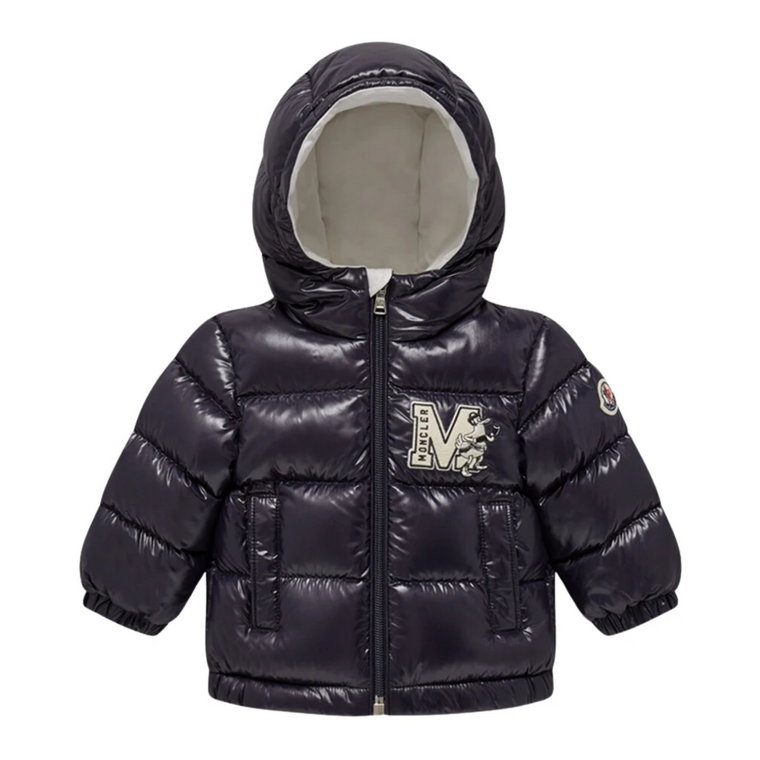 Niebieska Kurtka Dziecięca z Logo Moncler