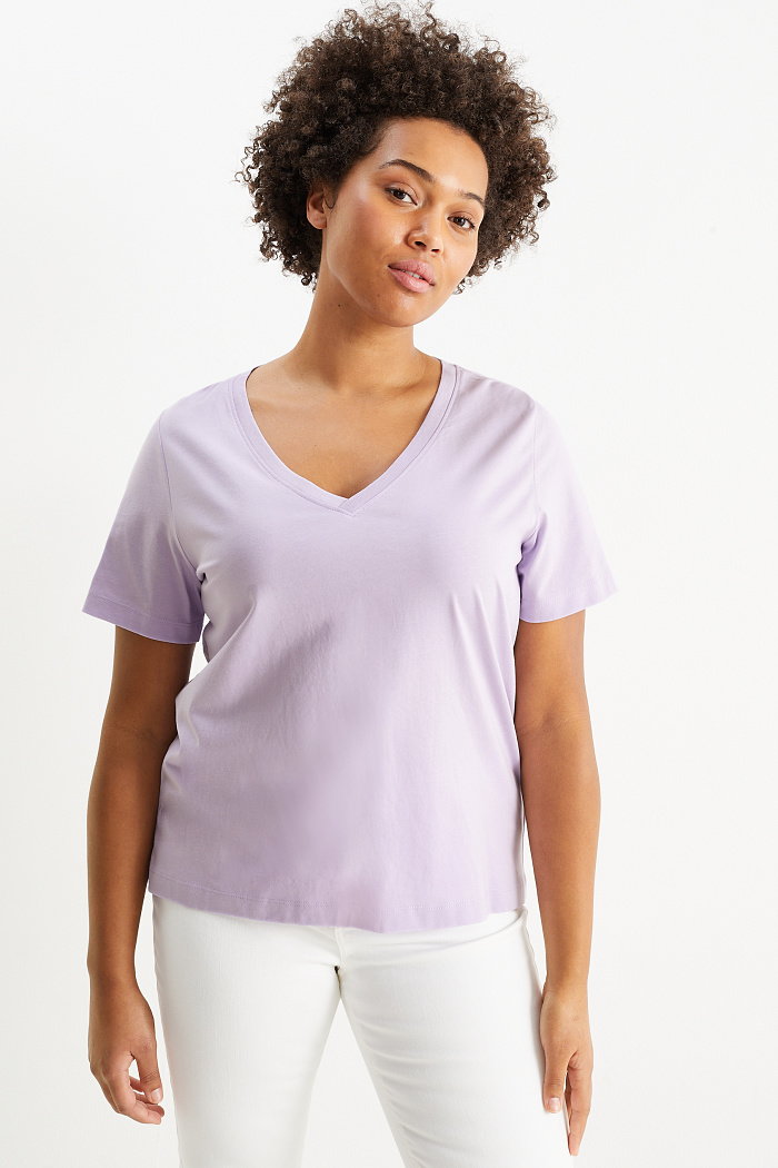 C&A T-shirt basic, Purpurowy, Rozmiar: XS