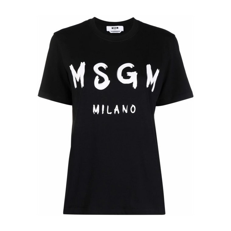 Czarna Koszulka z Logo Msgm