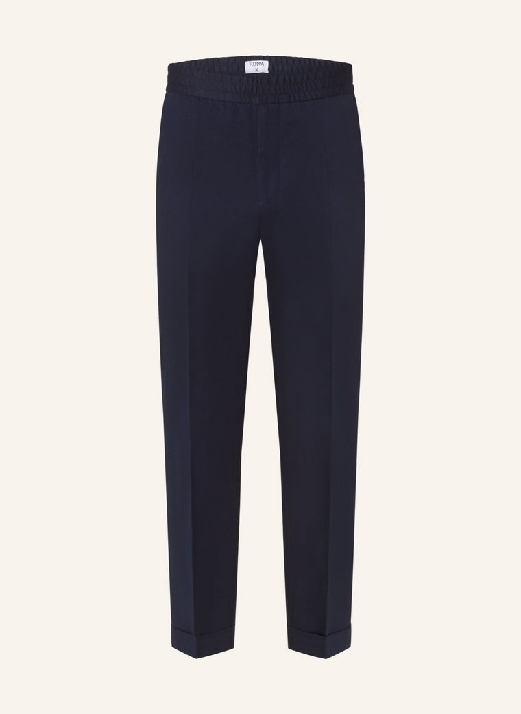 Filippa K Chinosy Slim Fit Z Dodatkiem Lnu blau