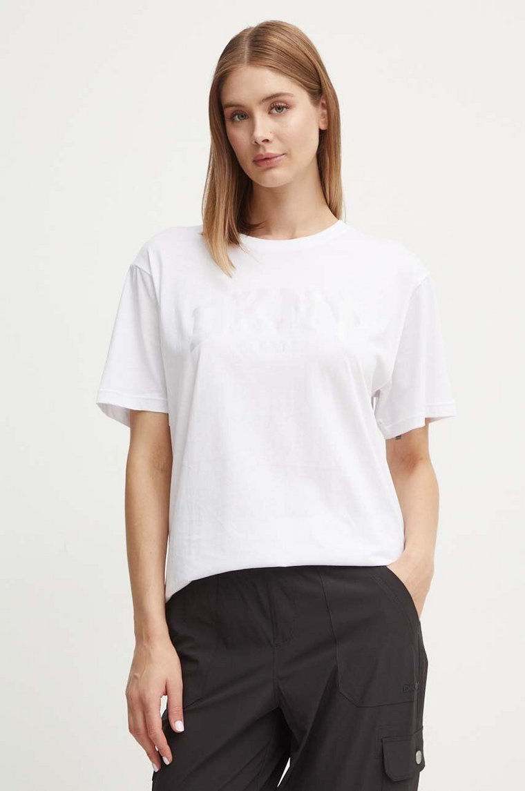 Dkny t-shirt bawełniany damski kolor biały DP4T9812