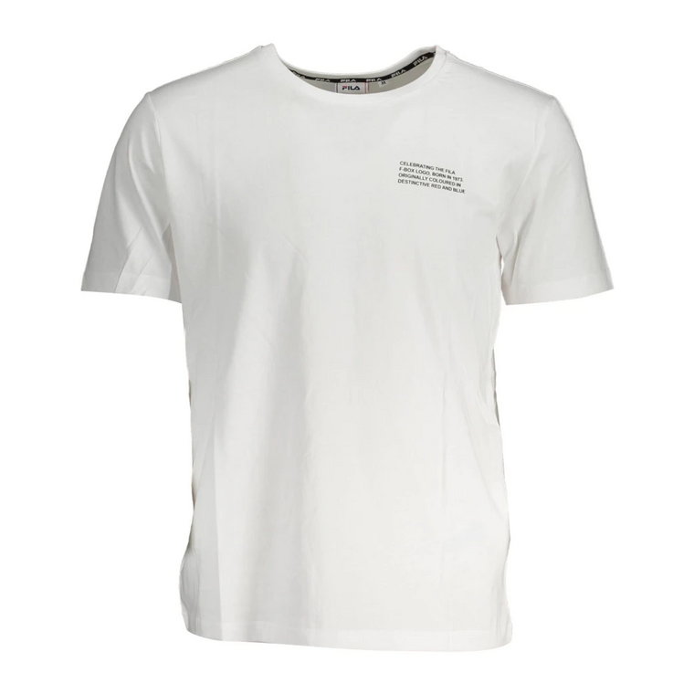 Biała koszulka z nadrukiem i logo Fila