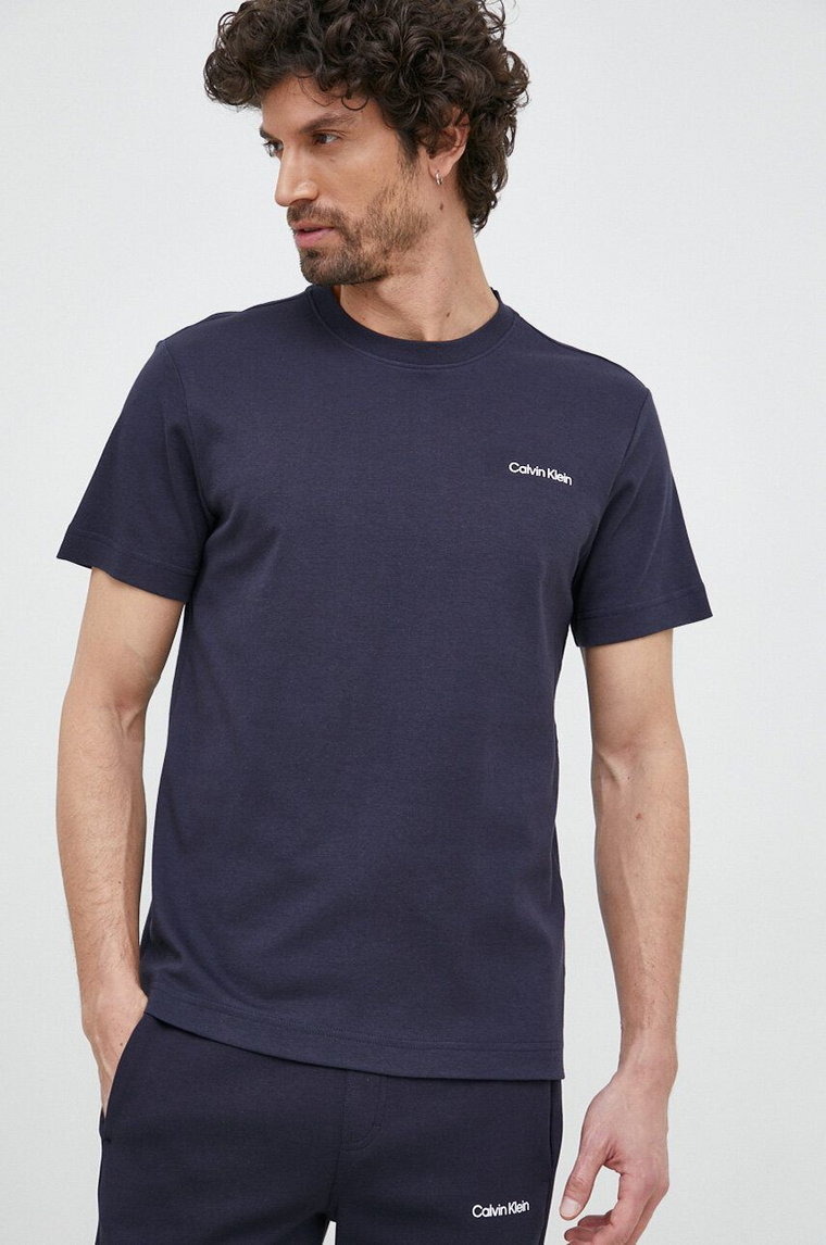 Calvin Klein t-shirt bawełniany kolor granatowy