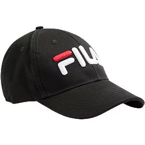 Czarna czapka z daszkiem fila - Męskie - Kolor: Czarne