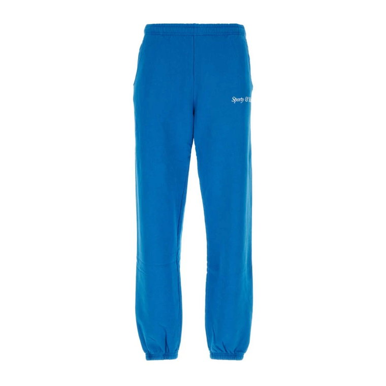 Bawełniane Spodnie Dresowe w kolorze cerulean blue Sporty & Rich