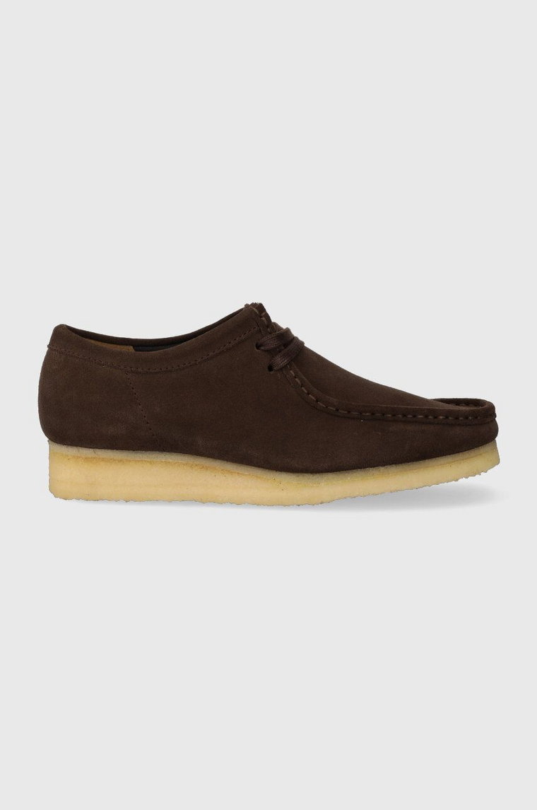 Clarks Originals półbuty zamszowe Wallabee męskie kolor brązowy 26156606