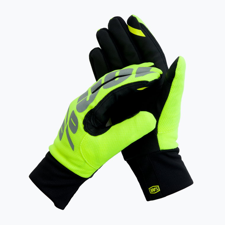 Rękawiczki rowerowe 100% Hydromatic Waterproof neon yellow