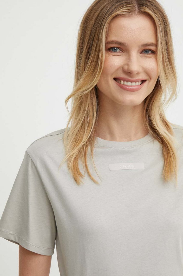 Calvin Klein t-shirt bawełniany damski kolor beżowy