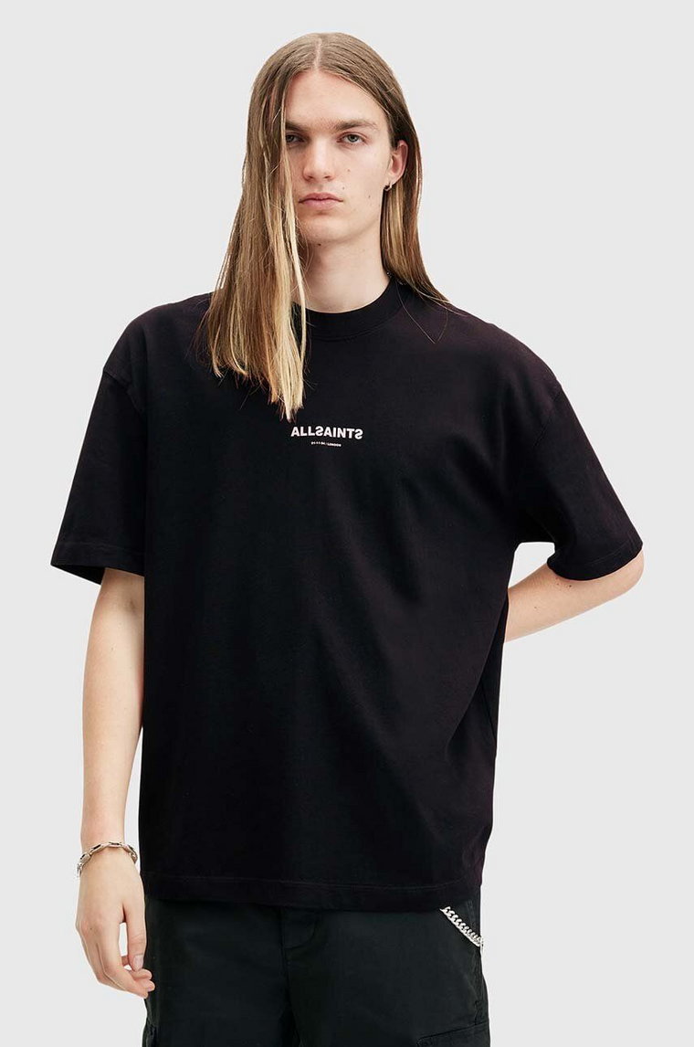 AllSaints t-shirt bawełniany SUBVERSE męski kolor czarny z nadrukiem M074PB