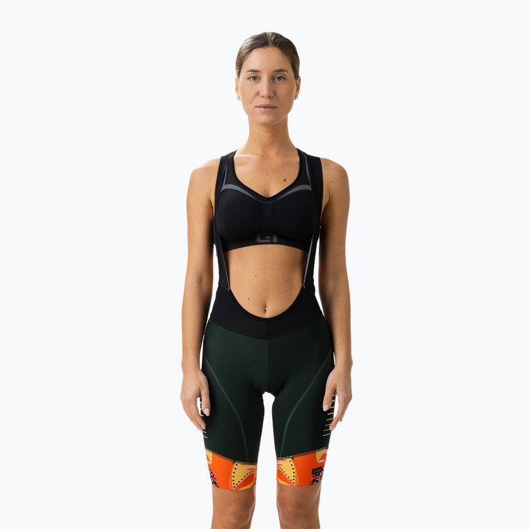 Spodenki rowerowe damskie Alé Rio Bibshorts orange