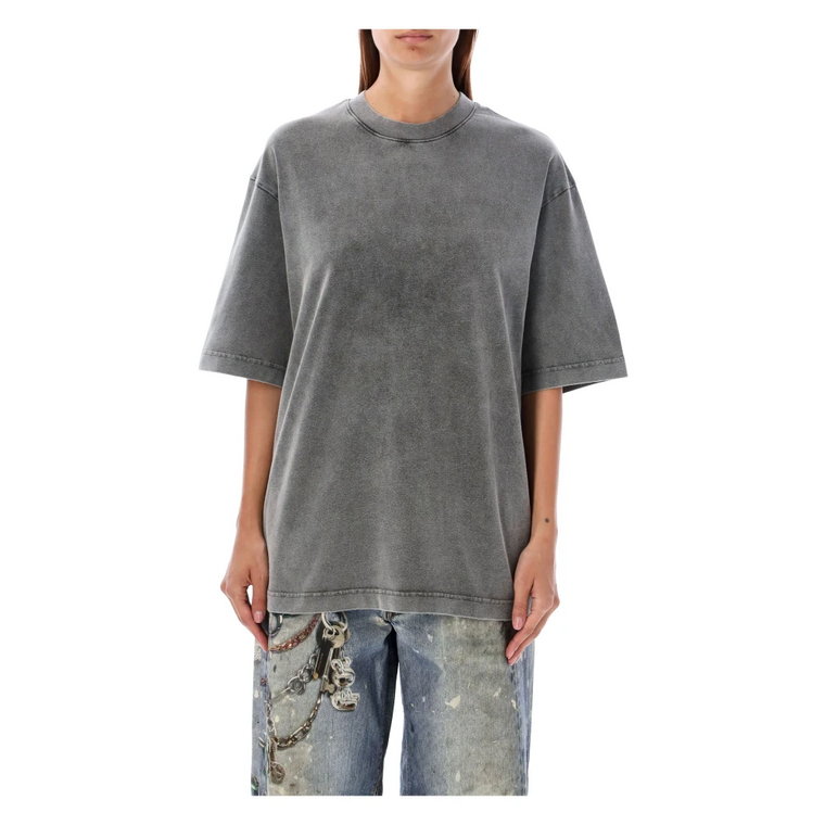 Faded Black T-shirt Oversized Fit Acne Studios