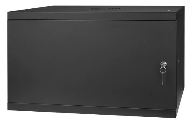 Szafa Rack 19'' 6U 600X350Mm Czarna Drzwi Stalowe do sprzętu teleinformatycznego  i monitoringu