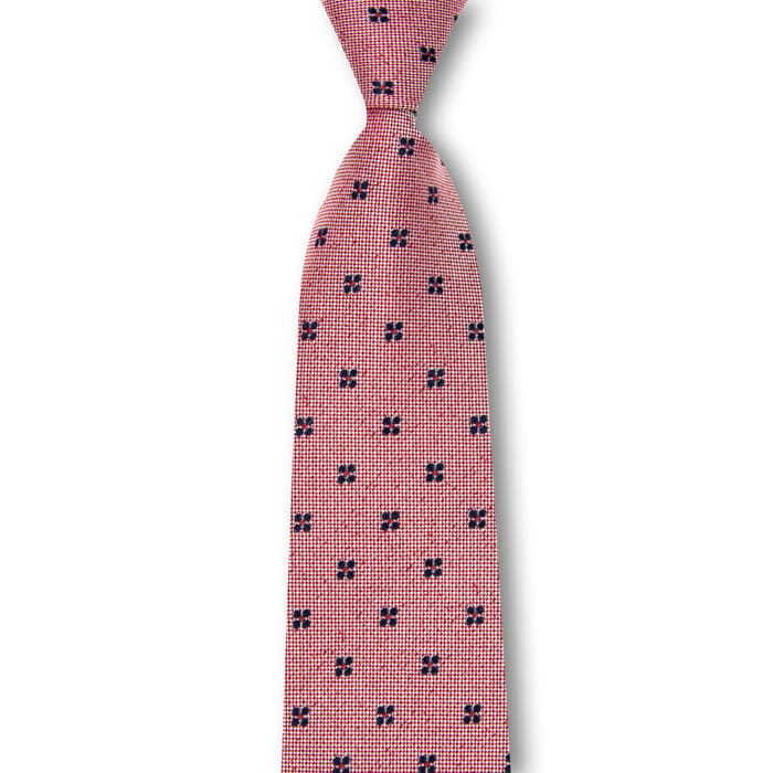 Krawat jedwabny bordowo różowy kwiaty EM 5