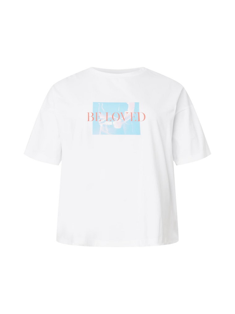 NU-IN Plus Koszulka 'Be Loved'  jasnoniebieski / pastelowa czerwień / biały