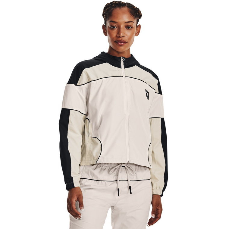 Damska kurtka treningowa UNDER ARMOUR Project Rock Brahma Jacket - kremowa/ecru