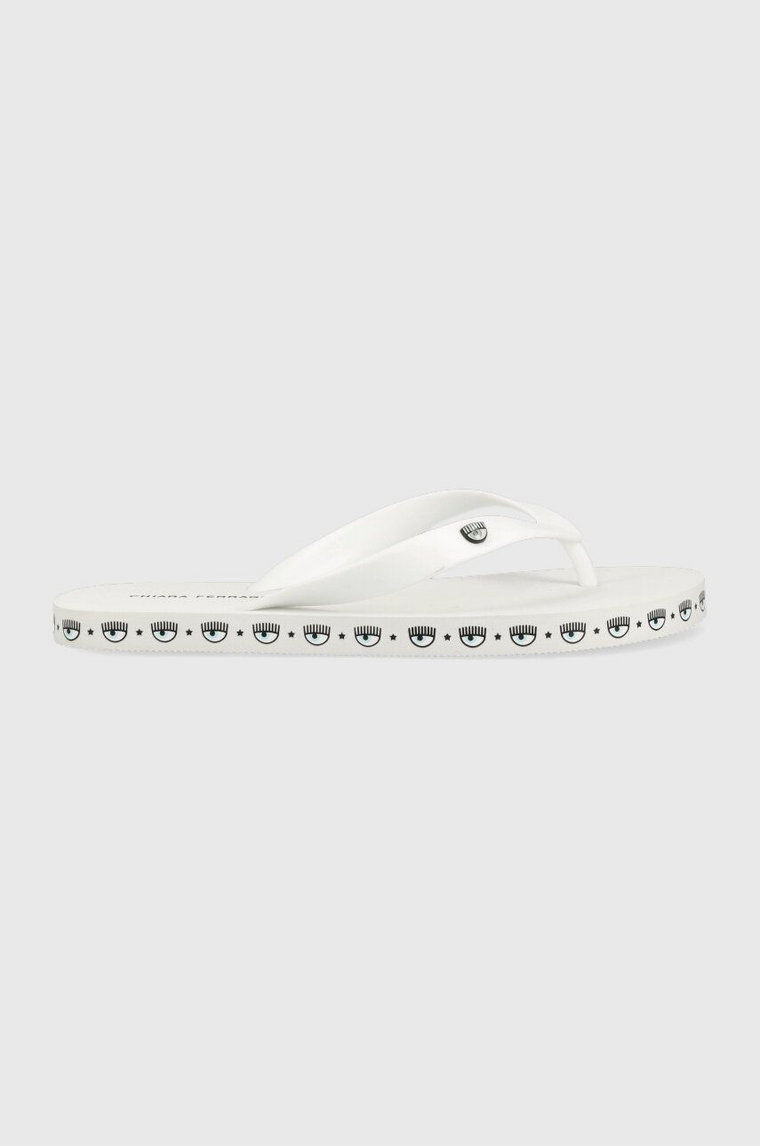 Chiara Ferragni japonki CF3164_009 damskie kolor biały na płaskim obcasie CF FLIP-FLOP LOGOMANIA