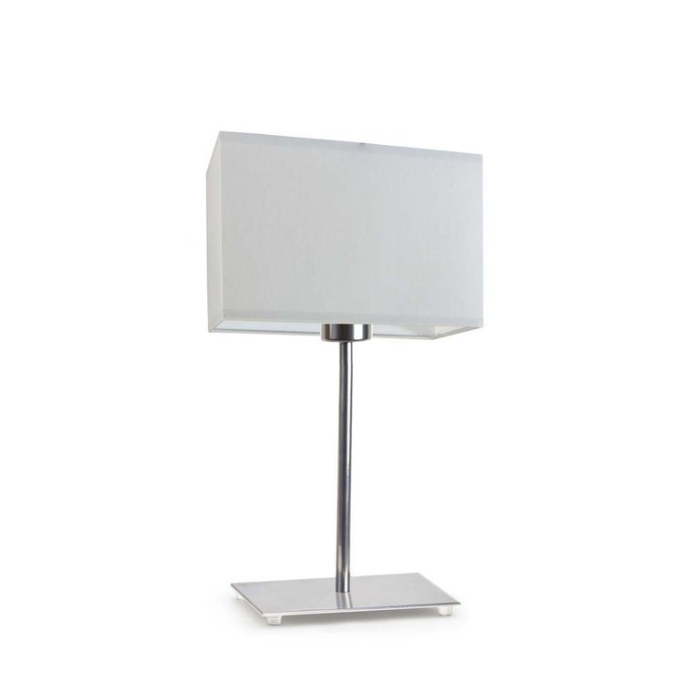 Lampka nocna LYSNE Amalfi, 60 W, E27, jasnoszara/chrom, 40x20 cm