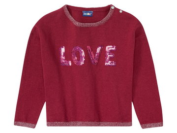 lupilu Sweter dziewczęcy z bawełny (86/92, Czerwony)