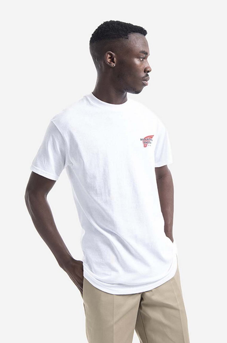 Red Wing t-shirt męski kolor biały wzorzysty 95080-White
