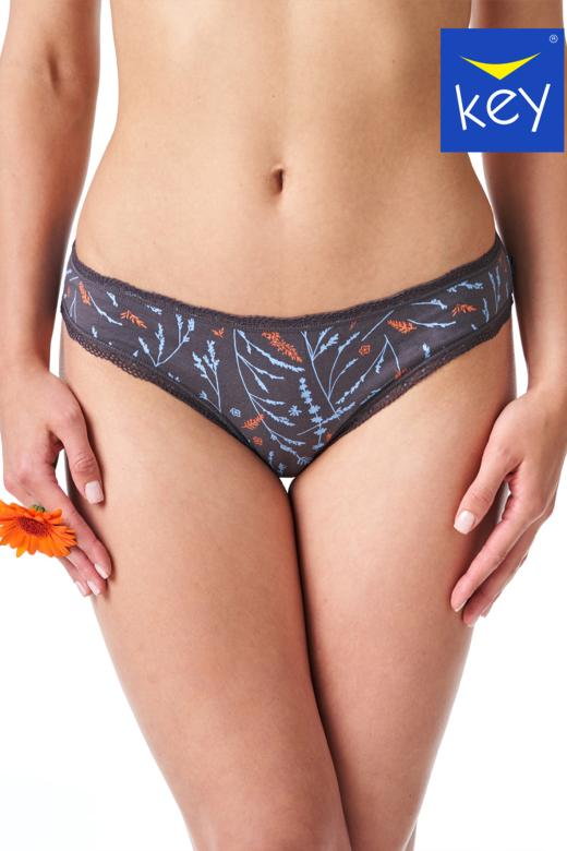 Figi damskie mini bikini niski krój roślinny wzór LPR 514