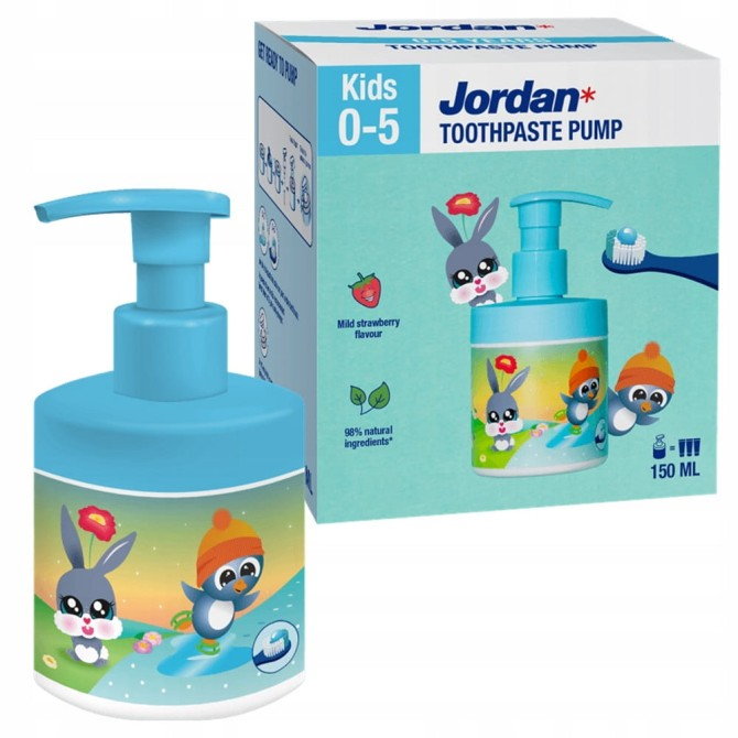 Jordan Kids pasta do zębów dla dzieci z pompką 0-5 lat 150ml
