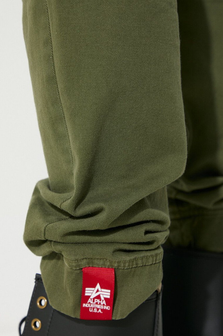 Alpha Industries spodnie Army Pant męskie kolor zielony w fasonie cargo