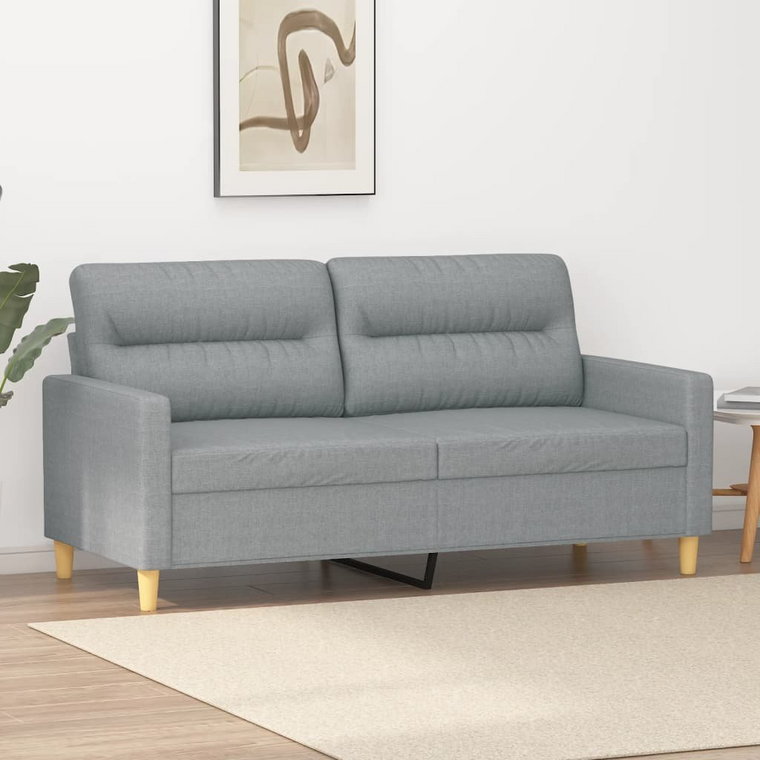 vidaXL Sofa 2-osobowa, jasnoszara, 140 cm, tapicerowana tkaniną