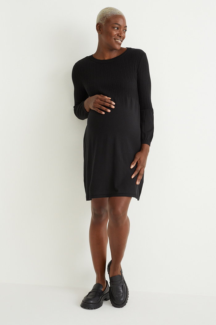 C&A Dzianinowa sukienka ciążowa, Czarny, Rozmiar: XS