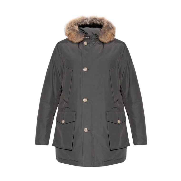 Szara Arctic Parka z odpinanym futrem Woolrich