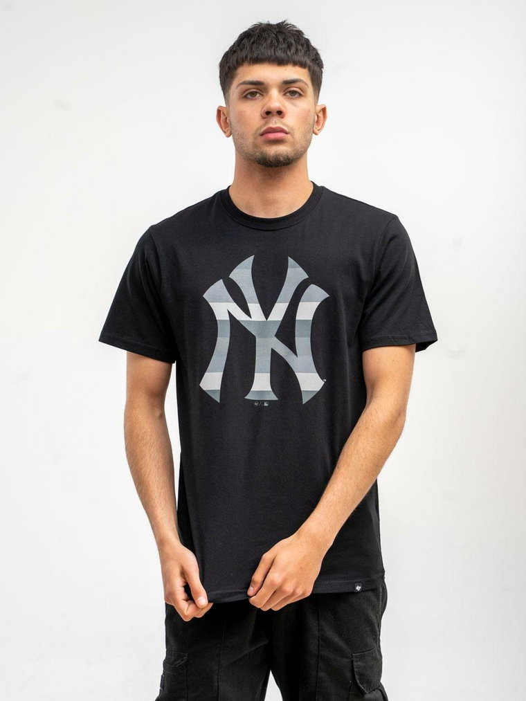 Koszulka Z Krótkim Rękawkiem Męska Czarna / Szara 47 Brand New York Yankees Echo Camo