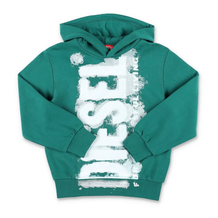 Zielony Sweter z Kapturem dla Chłopców Diesel