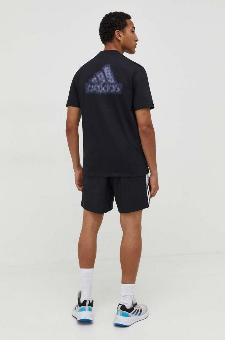 adidas t-shirt bawełniany męski kolor czarny z aplikacją  IN6229